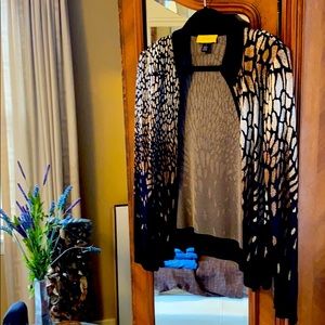 St. John Leopard Knit Cardigan